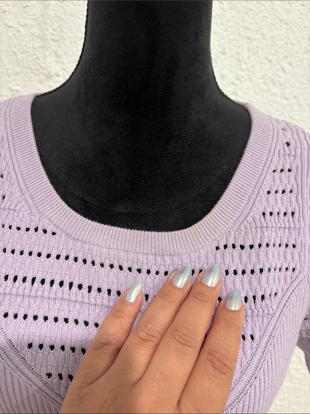 Anthropologie Maeve Lavender Scoop-Neck Knit Knee Length Dress Size Large - Picture 12 of 12